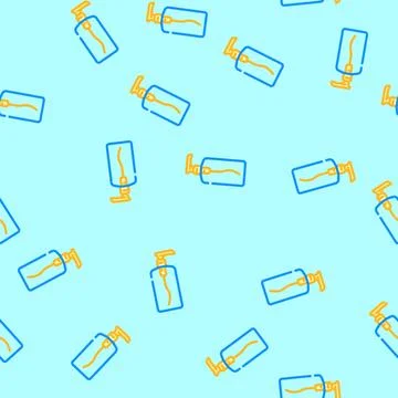 Lotion bottle glass package vector seamless pattern Illustrazione stock