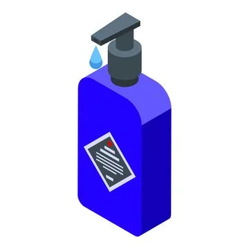 Lotion dispenser icon isometric vector. Man face care Stock Illustration