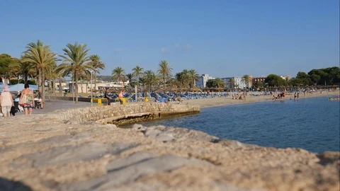Lots of activity in the evening in Santa Ponsa Mallorca Spain Video stock 81092464