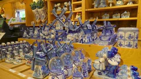 Lots of arts and crafts being displayed in the store Stock Footage