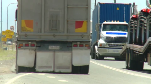 Lots of Big Trucks Stock Footage 28833054