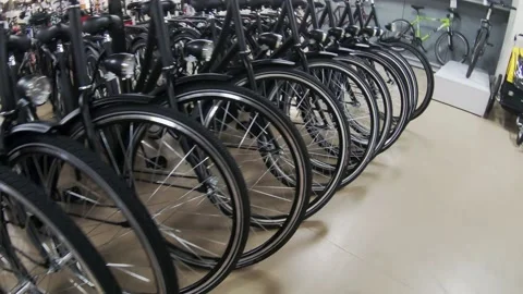 Lots of bikes in the store Video stock 194493654