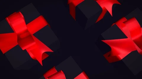 Lots of black gift boxes with a red ribbon Stock-Footage 120606541