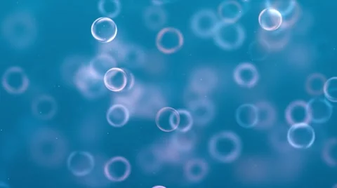 Lots of blue bubbles in the water - motion video background loop Stock Footage 67323306