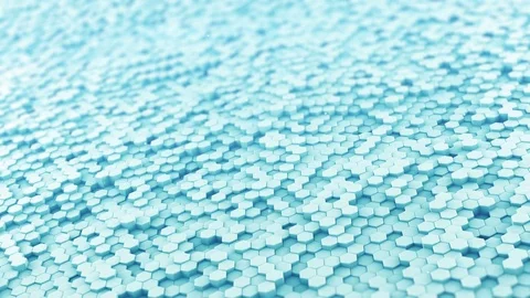 Lots of blue hexagons 3D render loopable animation 4k UHD (3840x2160) Stock Footage 76314379