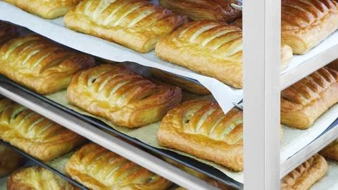 Lots of bread on the store or bakery. Foto stock