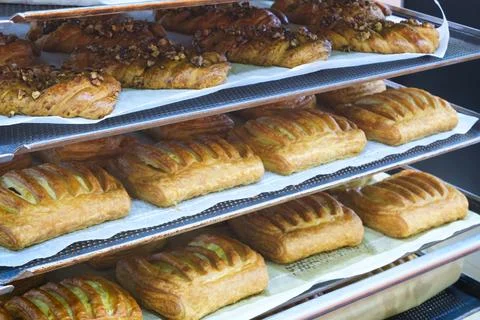 Lots of bread on the store or bakery. Foto stock