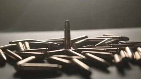 Lots of bullets. The bullets are on the table 2. Stock Footage 199090484