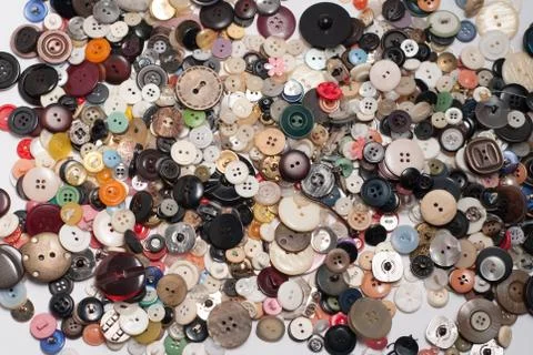 Lots of buttons scattered Stock Photos