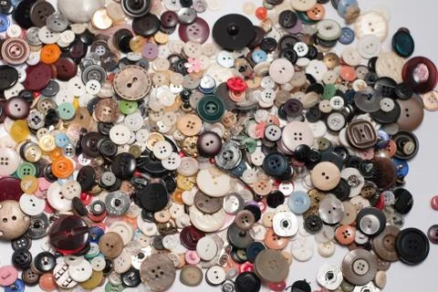 Lots of buttons scattered 스톡 사진