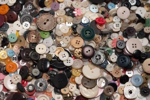 Lots of buttons scattered Stock Photos