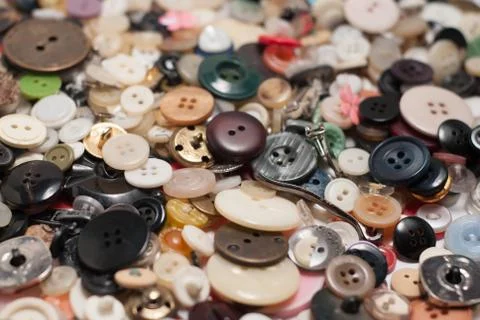 Lots of buttons scattered Foto stock