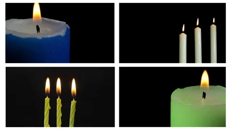 Lots of candles burning on black background 库存影片 71462272
