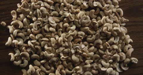 Lots of cashews on table, nut allergy Stock Footage 146427599