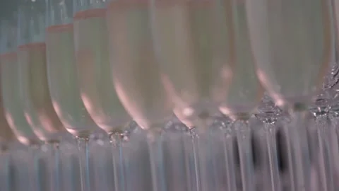 Lots of champagne glasses Stock Footage 153312307