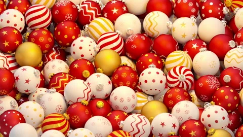 Lots of christmas balls 3D render animation Stock Footage 161294465