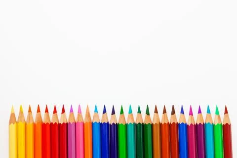 Lots of colored pencils Stock Photos