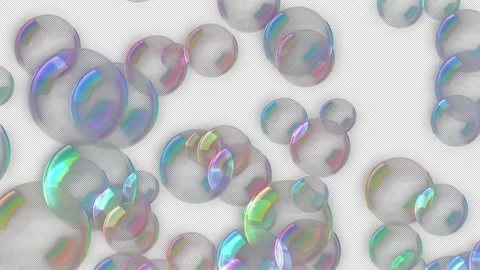 Lots of colorful bubbles floating gently through the air—soap bubbles Stock Footage 340241777