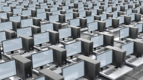 Lots of computers. Virtual cyber warfare attack Vídeos de archivo 172341519