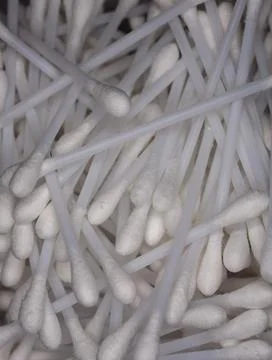 Lots of cotton swabs in disarray Stock Photos