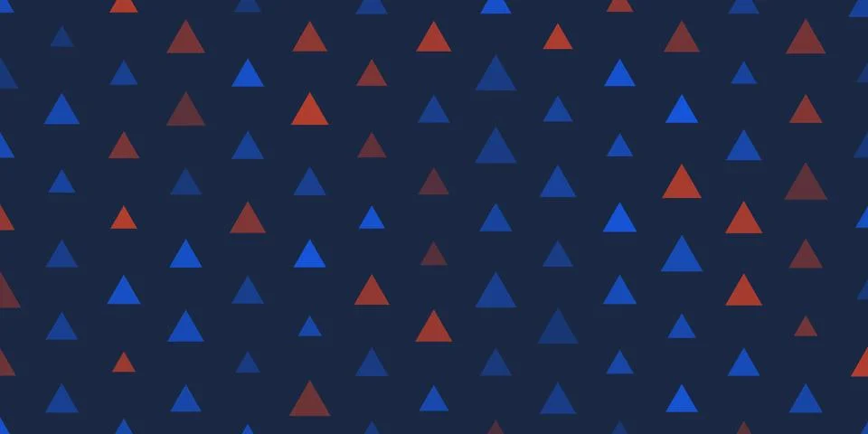 Lots of Dark Triangles of Various Sizes and Shades of Blue and Red - Geomet.. Stock Illustration