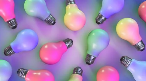 Lots of decorative multi-colored light bulbs. 写真素材