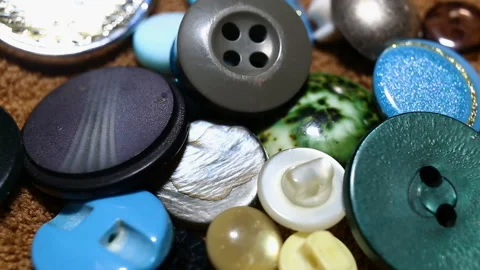 Lots of different colored buttons extreme close-up, real time Stock Footage 149210847