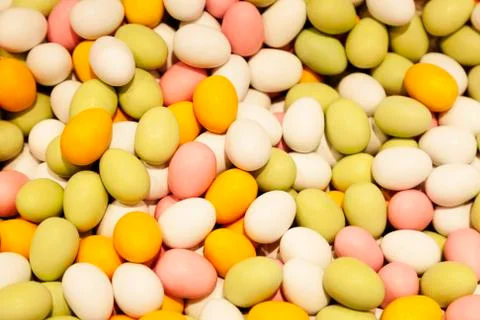 Lots of different colored eggs for Easter Stock Photos