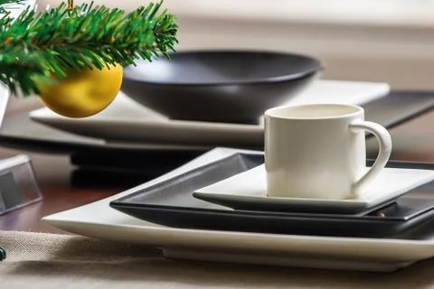 Lots of different dishes on the table Stock Photos