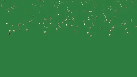 Lots of different objects lot metal parts on pile screws nuts small pieces Video stock 336893801