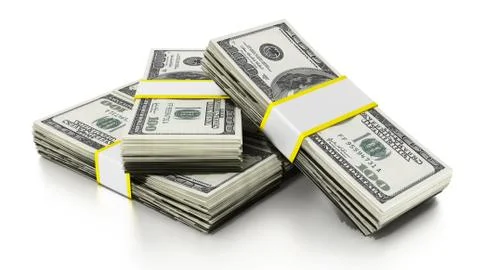 Lots of dollars forming a staircase. 3D illustration イラスト素材