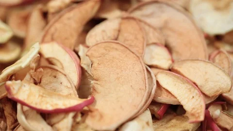 Lots of dried fruit apples Stock Footage 96577587