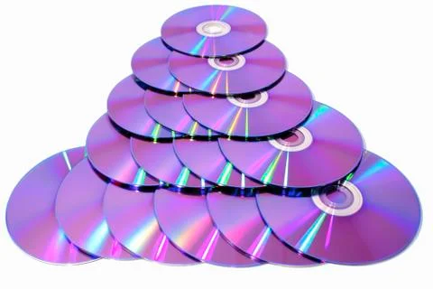 Lots of DVDs layered to form a triangle Stock Photos