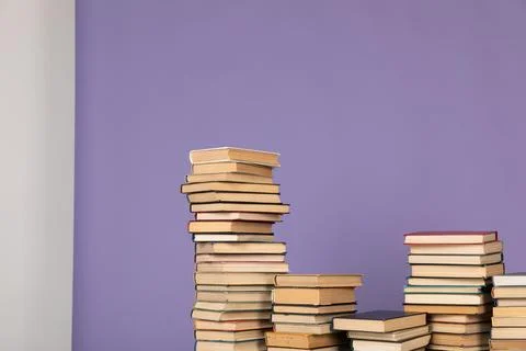 Lots of educational books for knowledge as background Foto stock
