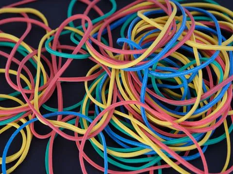 Lots of elastic bands Stock Photos