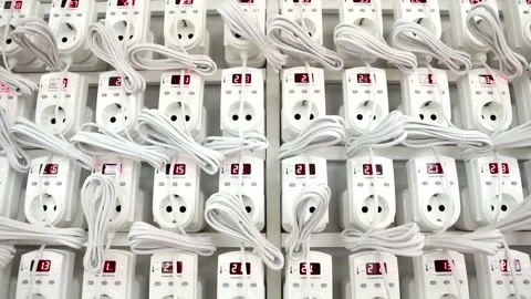 Lots of electrical appliances to check. Temperature controller performance test Stock Footage 170825140