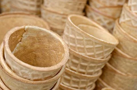 Lots of empty ice cream cones Foto stock