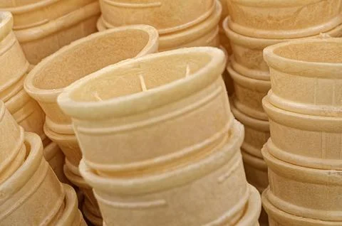 Lots of empty ice cream cones Foto stock