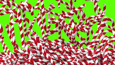 Lots of falling candy canes for video transition Video stock 292695128