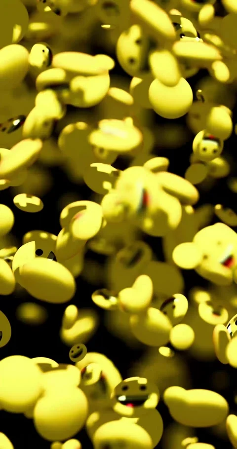 Lots of falling smiling yellow faces Stock Footage 279788334