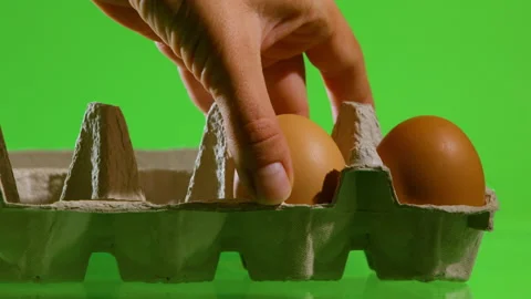 Lots of fresh raw chicken eggs in cardboard boxes. Pack eggs in a box. Stock Footage 204163847