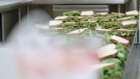 Lots of fresh sandwiches Food bank  Stock Footage