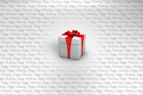 Lots of gift boxes with a red ribbon. Birthday. Stock Illustration