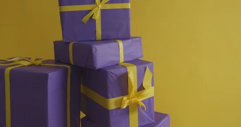 Lots of gift packages Stock Footage 125186661