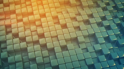 Lots of glossy cubes seamless loop 3D render animation Stock Footage 168285025