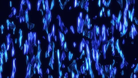 Lots of glowing, flame-like or crystal-like shapes of blue on a dark background. 스톡 동영상 296805786