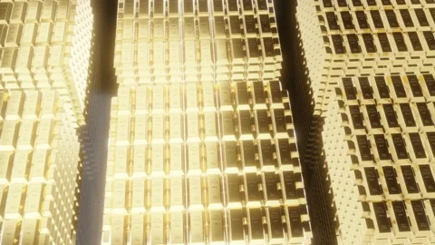 Lots of gold bars on a black background. Stock Footage 166240191
