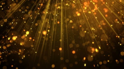 Lots of gold glitter particles falling in light rays loop 4k (4096x2304) Stock Footage 63352921