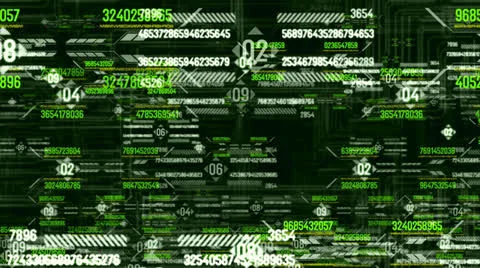 Lots of green digital objects Stockbeeldmateriaal 24710342