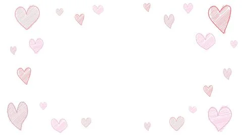 Lots of handwritten heart shape frame background Stock Illustration